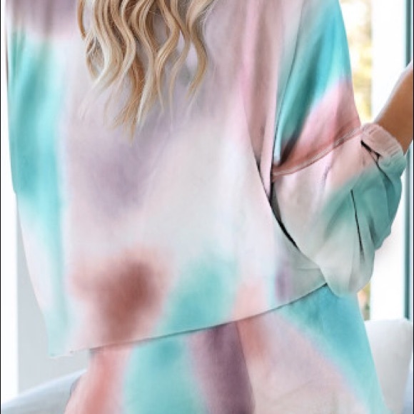 Tie Dye Loungewear Pajama Short Lingerie Set M - Picture 3 of 8